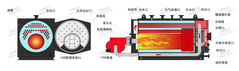 低氮冷凝常壓熱水鍋爐結構